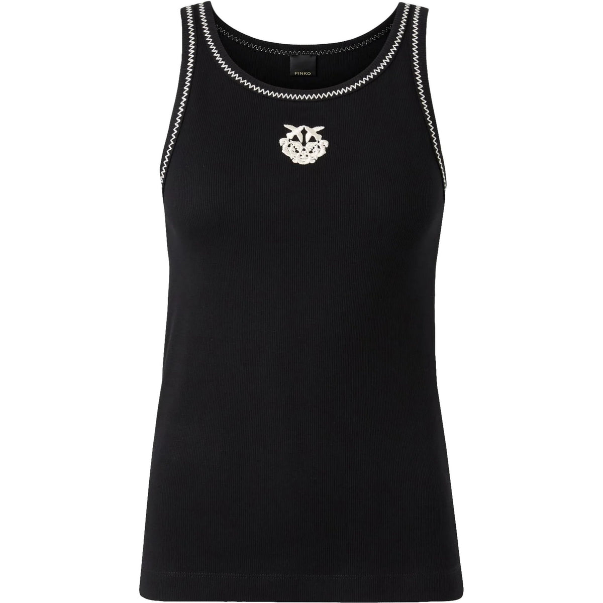 Canotte e top Donna Pinko - Bitetto Canotta Costina Logo T - Nero