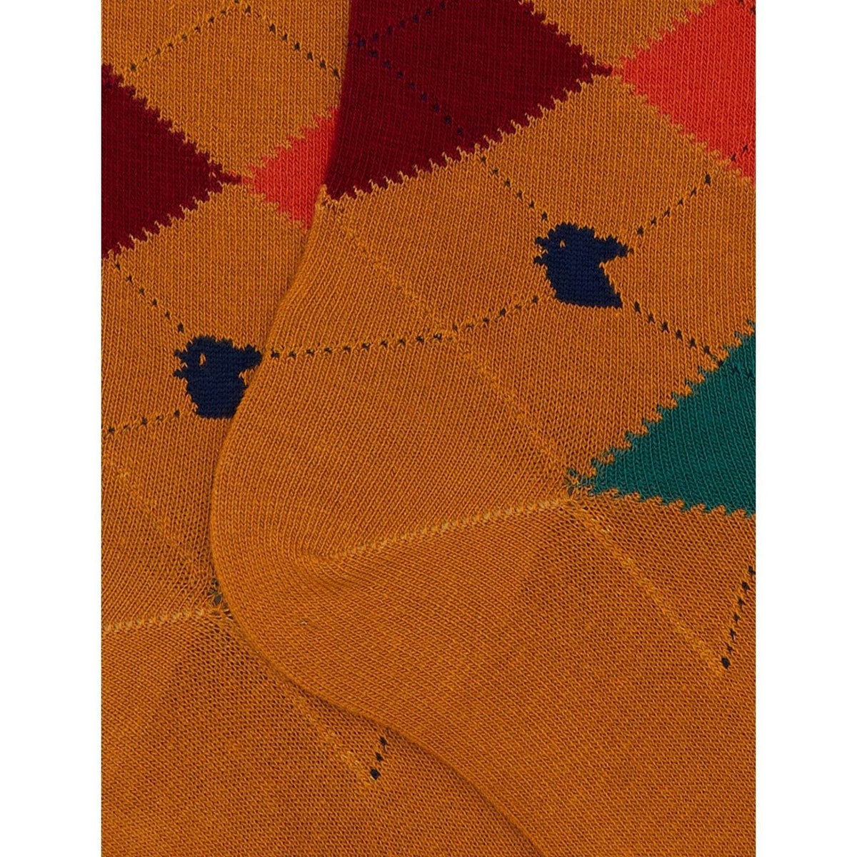 Calze Uomo Gallo - Uomo Lungo Co/Ea Fantasia Intarsia - Rosso