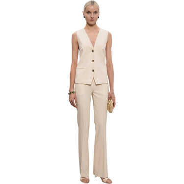 Pantaloni Donna Twinset - Pantalone Flare Con Elastico In Vita - Beige