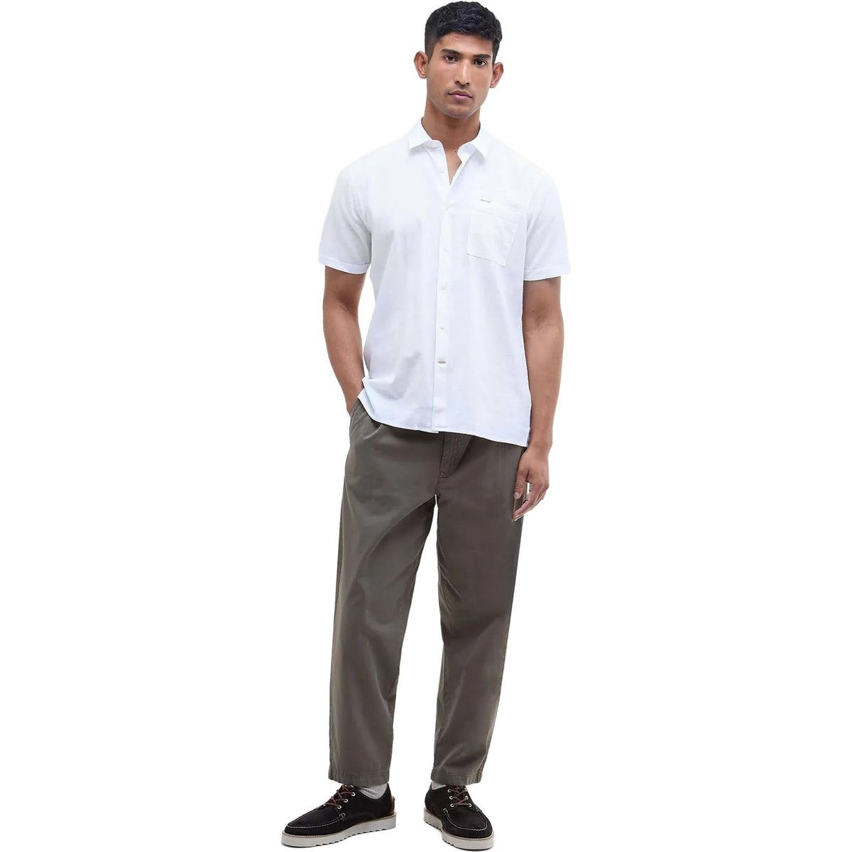 Camicie casual Uomo Barbour - Nelson S/S Summer Fit Shirt - Bianco