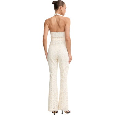 Tute a manica corta Donna Twinset - Tuta All'americana In Pizzo C/Cintura - Bianco