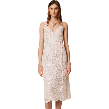 Vestiti da sera e cerimonia Donna Twinset - Abito Lungo C/Spallini E Sottoveste E Cintura - Rosa di Twinset su Gianni Foti