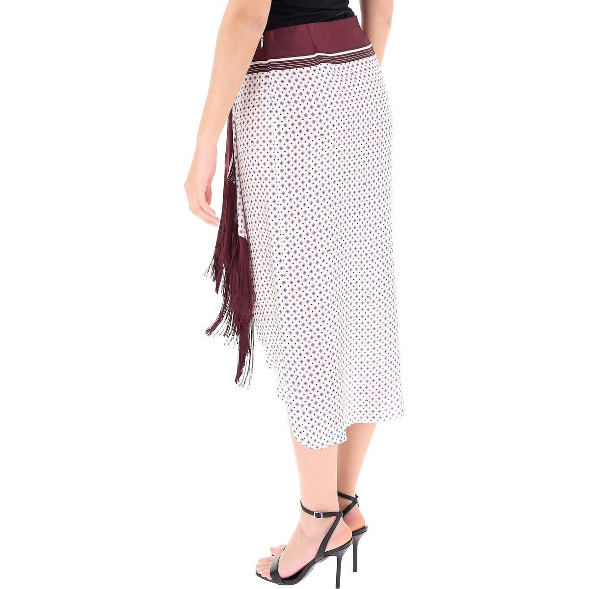 Gonne casual Donna Pinko - Gussie Gonna Twill Stampa Foul - Bianco
