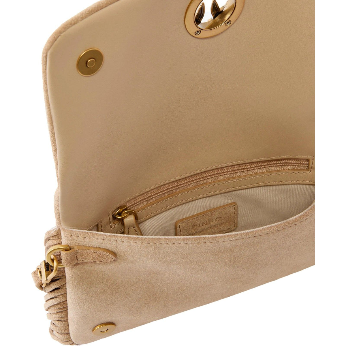 Borse a spalla Donna Pinko - Click Soft Horizontal Mini Sue - Beige