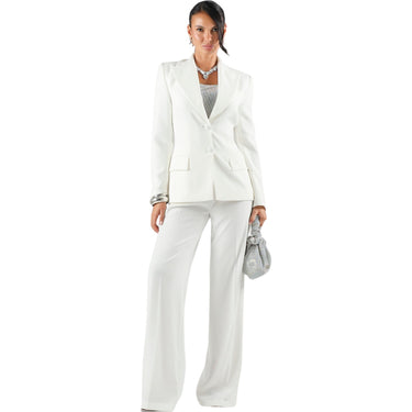 Pantaloni Donna Elisabetta Franchi - Pantalone con cintura PA20766E2 - Avorio