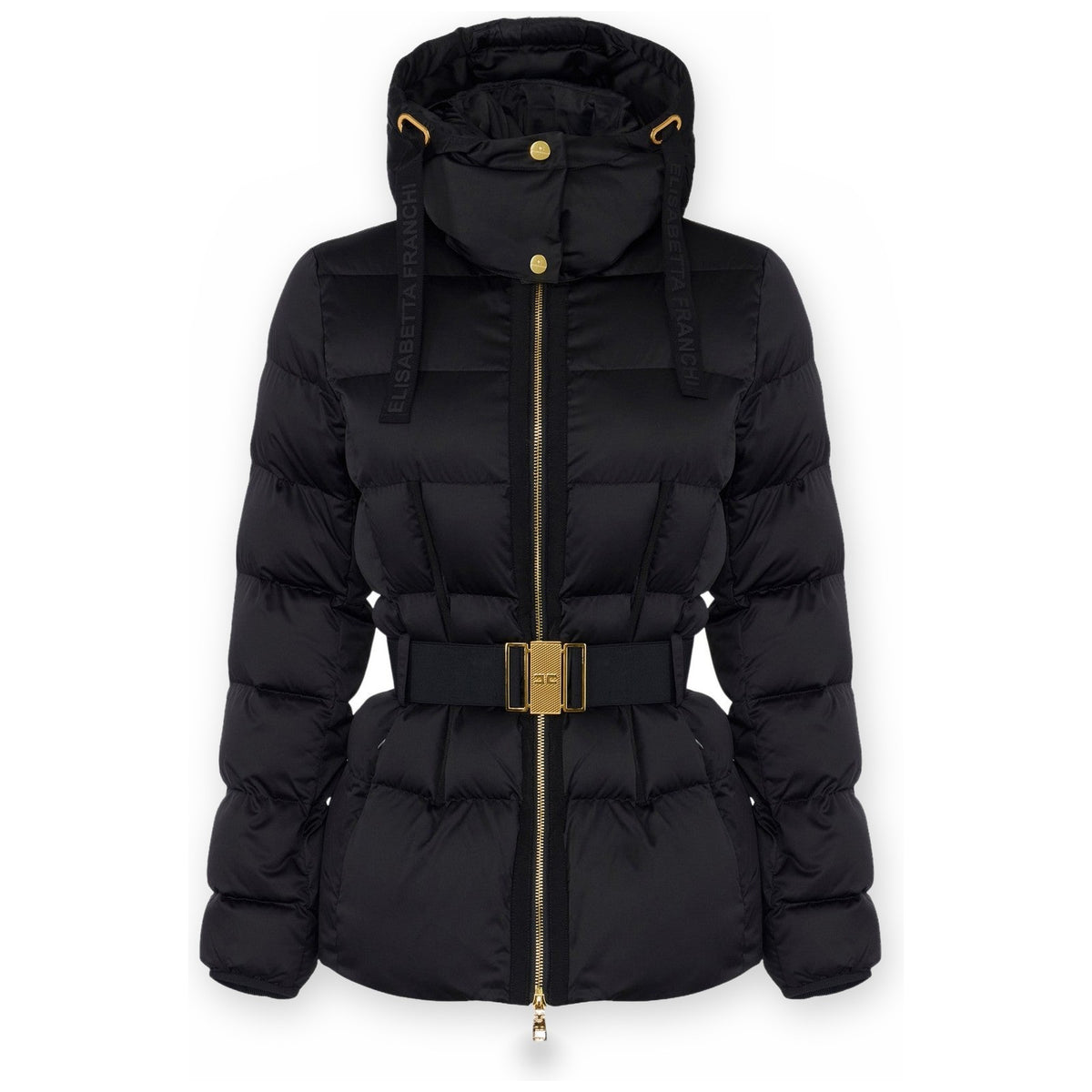 Giacche Donna Elisabetta Franchi - Giacca imbottita con cintura PI92D66E2 - Nero