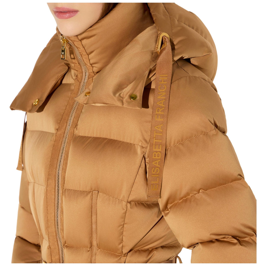 Giacche Donna Elisabetta Franchi - Giacca imbottita con cintura PI92D66E2 - Cammello