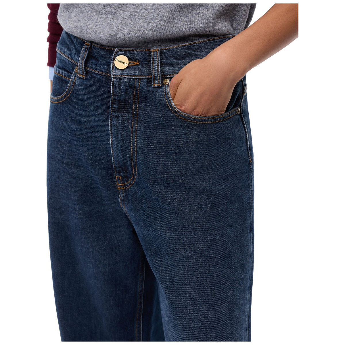 Jeans Donna Pinko - Estelle Egg Medium Wash Blue D - Blu