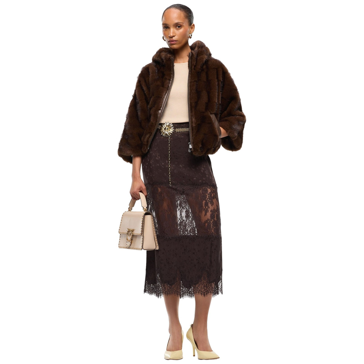 Pellicce Donna Pinko - Cadetia Cappa Aspen Aspetto Vi - Marrone