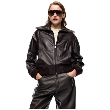 Giubbotti Donna Pinko - Bluma Bomber Pelle Lavata - Marrone