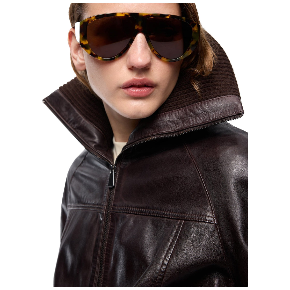 Giubbotti Donna Pinko - Bluma Bomber Pelle Lavata - Marrone