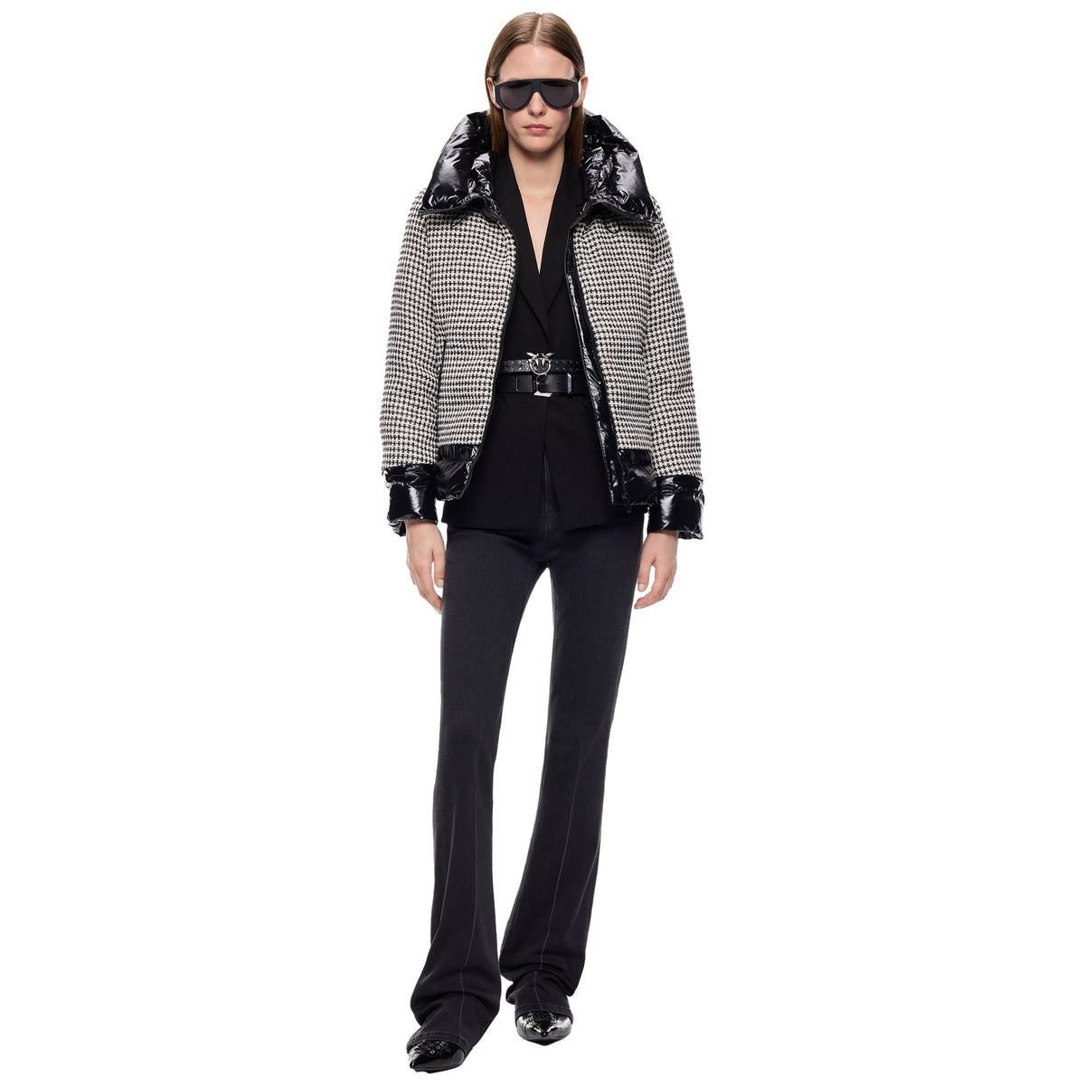 Giubbotti Donna Pinko - Gynura Imbottito Tweed Imbotti - Nero
