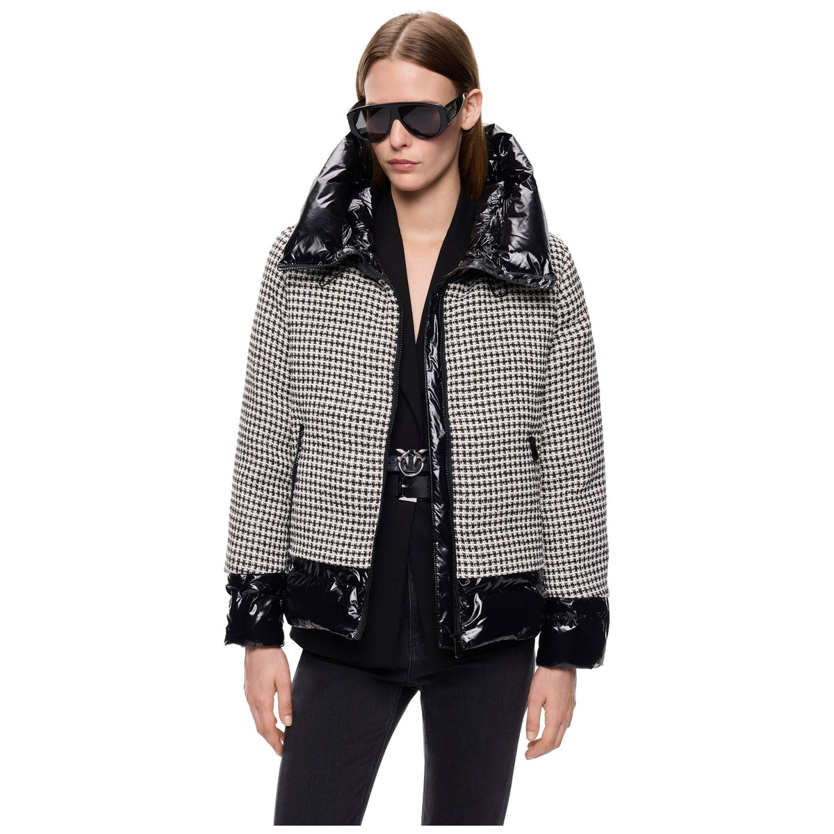 Giubbotti Donna Pinko - Gynura Imbottito Tweed Imbotti - Nero