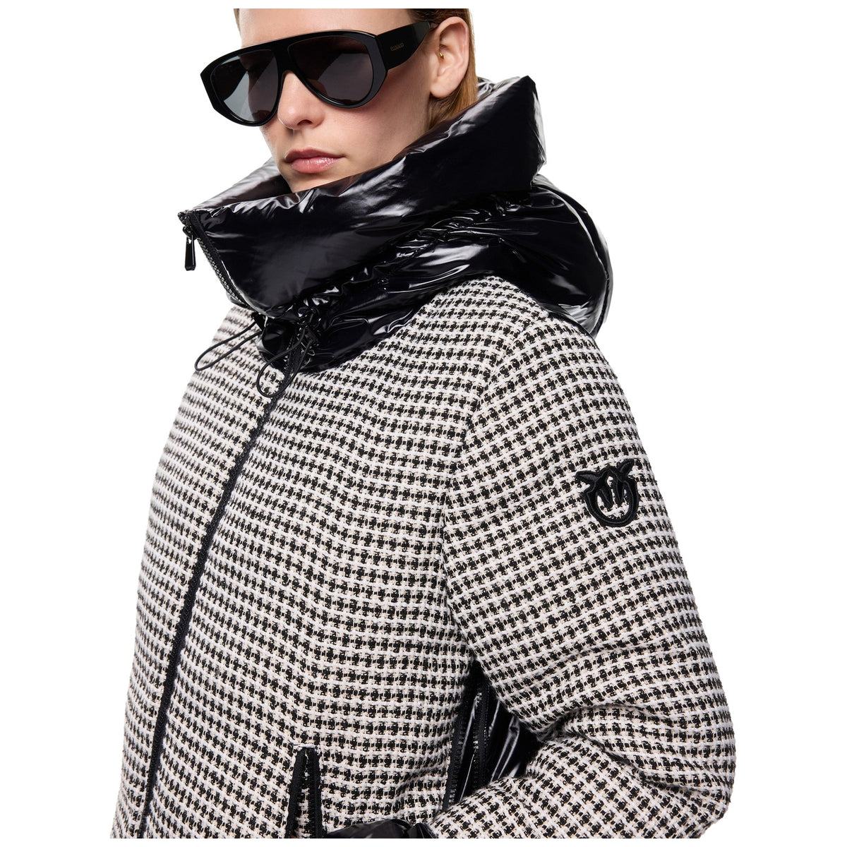 Giubbotti Donna Pinko - Gynura Imbottito Tweed Imbotti - Nero
