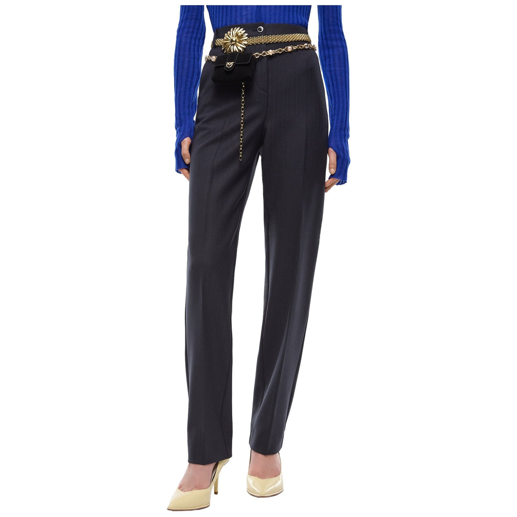 Pantaloni Donna Pinko - Pleione Pantalone Lana Armatur - Blu
