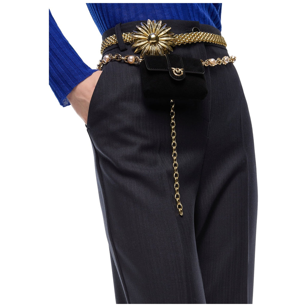 Pantaloni Donna Pinko - Pleione Pantalone Lana Armatur - Blu