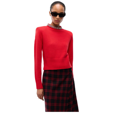Maglie Donna Pinko - Berlino Pull Blend Wool Embro - Rosso