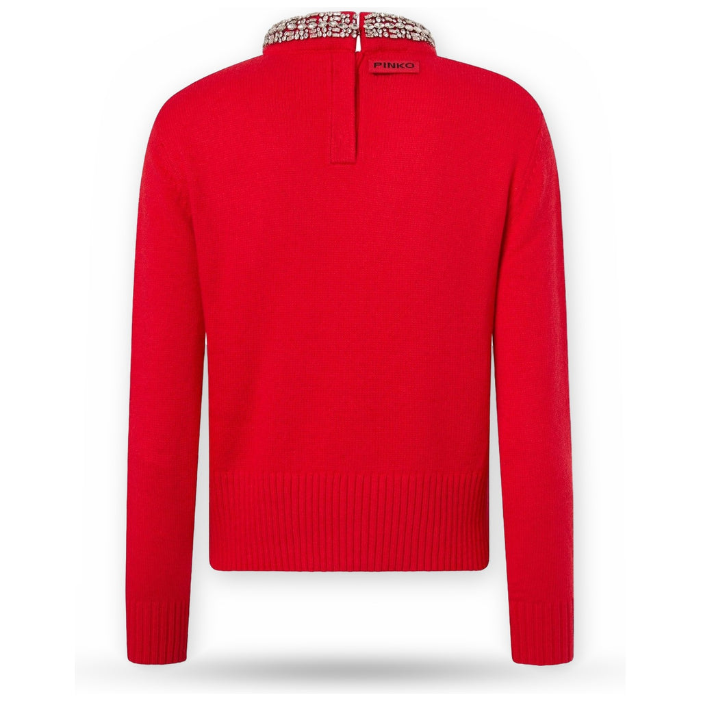 Maglie Donna Pinko - Berlino Pull Blend Wool Embro - Rosso