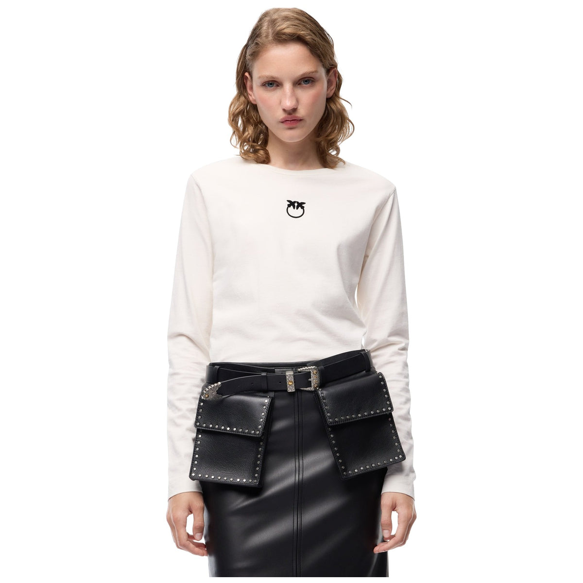 T-shirt Donna Pinko - Toblino T-Shirt Jersey Logo Fl - Beige