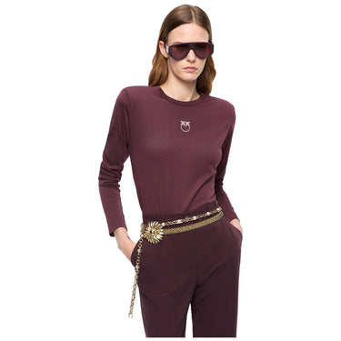 T-shirt Donna Pinko - Toblino T-Shirt Jersey Logo Fl - Bordeaux