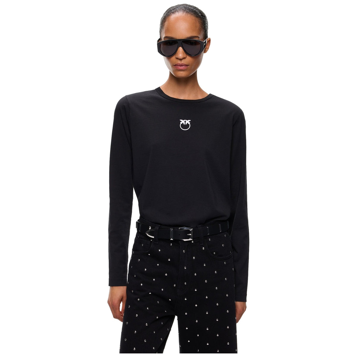 T-shirt Donna Pinko - Toblino T-Shirt Jersey Logo Fl - Nero