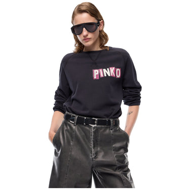 Maglie Donna Pinko - Nero Maglia Felpa Stampa Logo - Nero