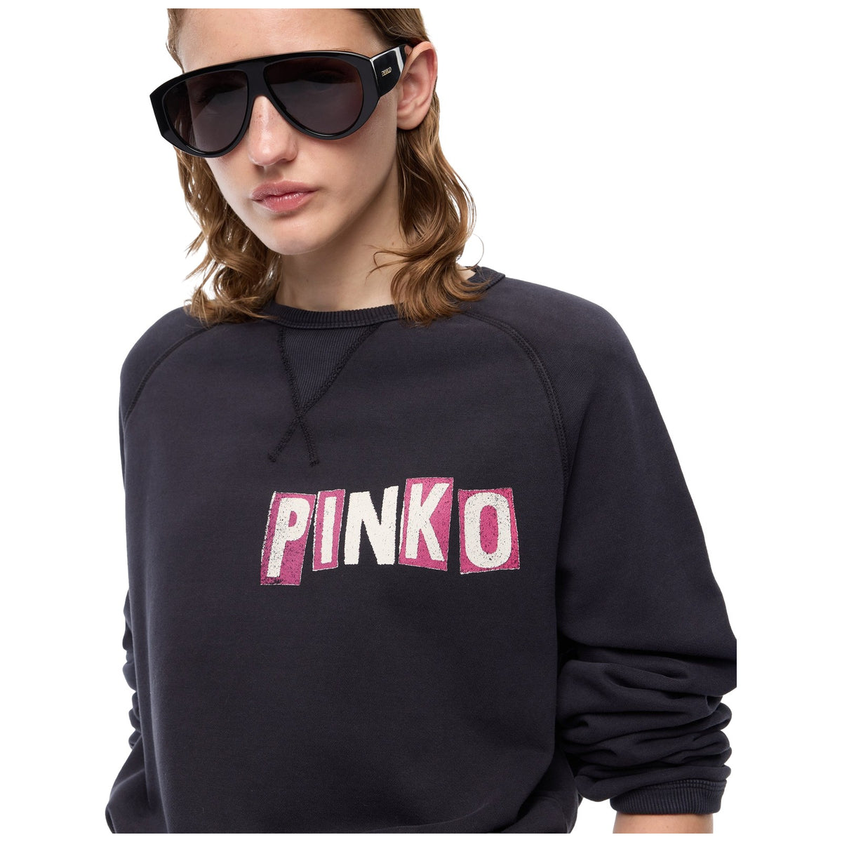 Maglie Donna Pinko - Nero Maglia Felpa Stampa Logo - Nero