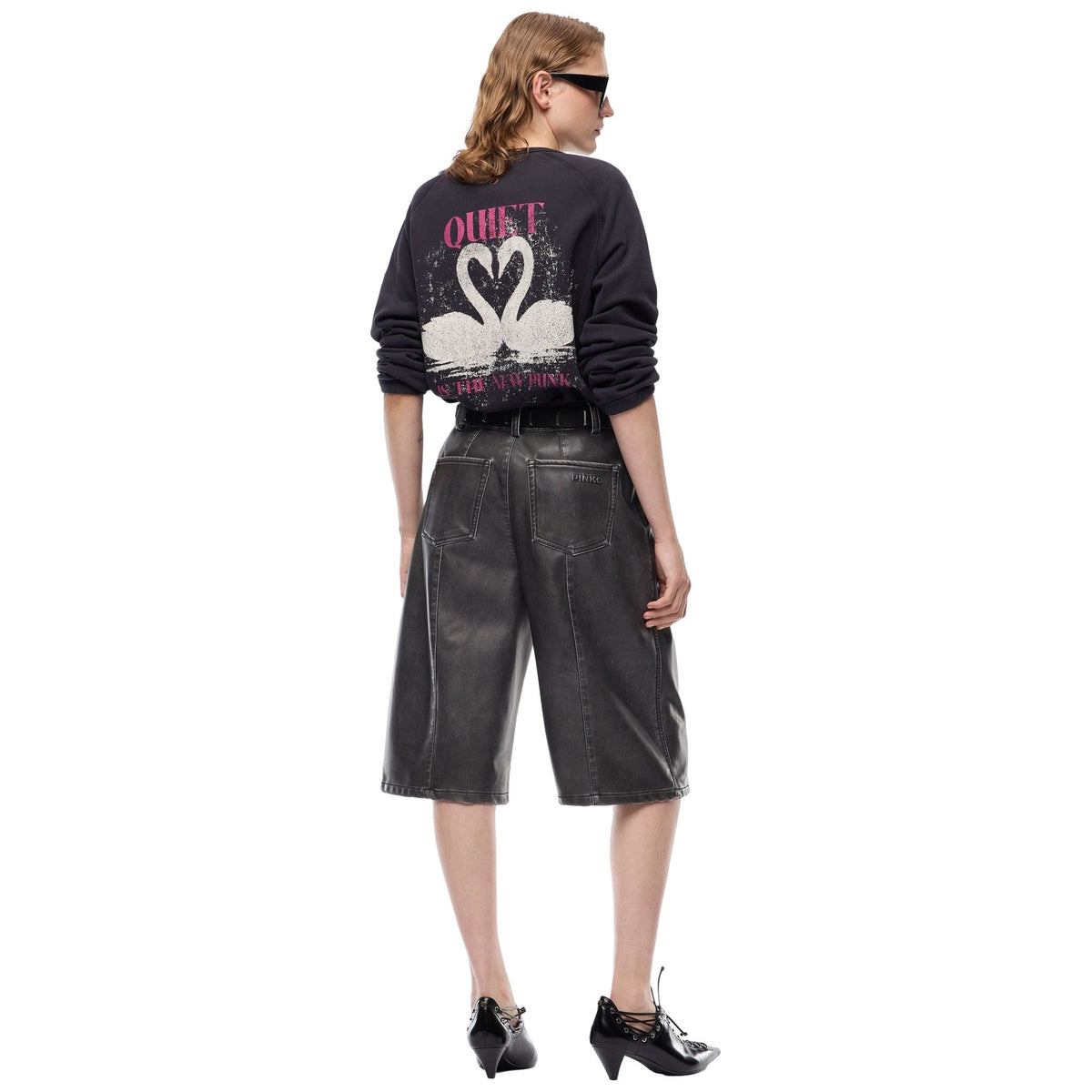 Maglie Donna Pinko - Nero Maglia Felpa Stampa Logo - Nero