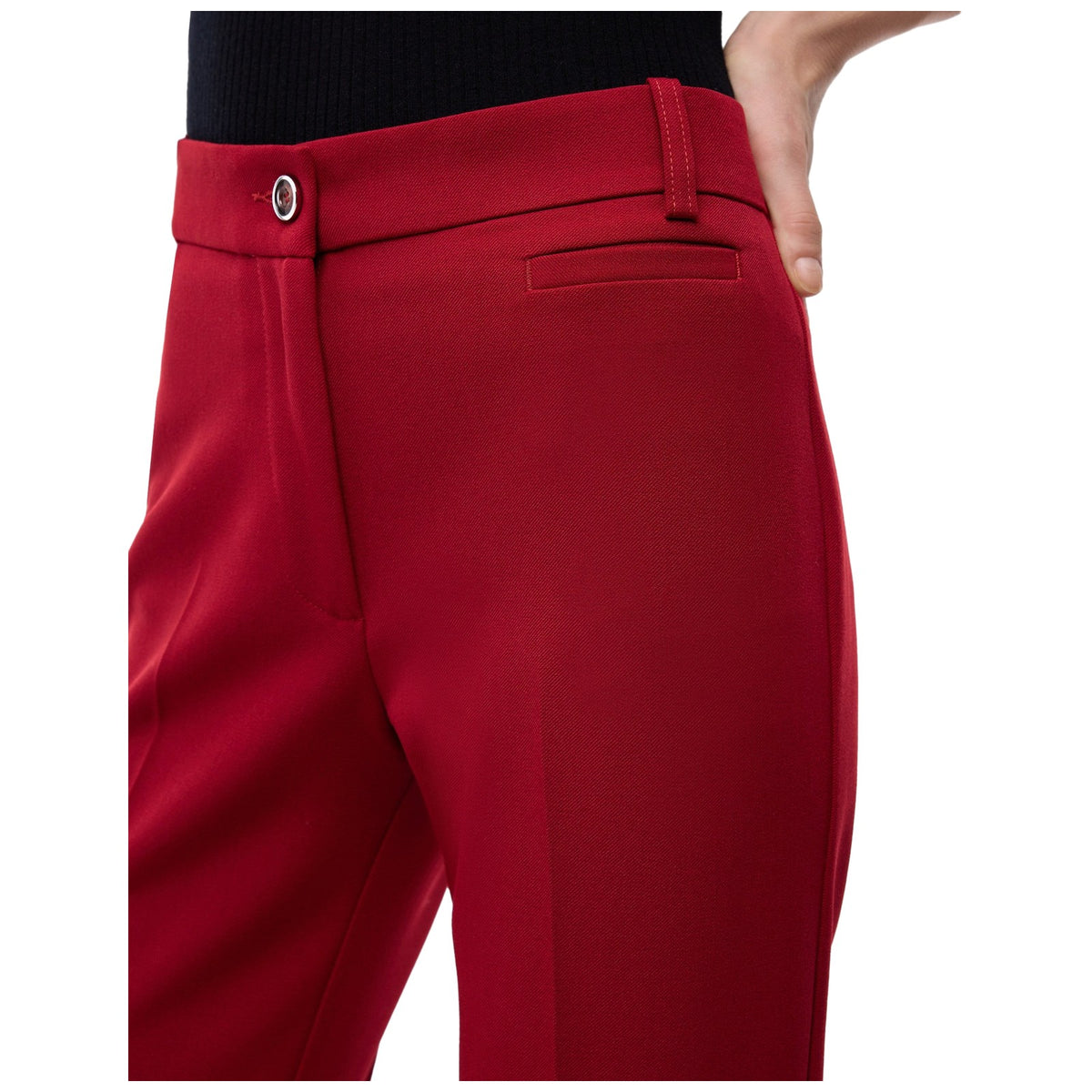 Pantaloni Donna Pinko - Protea Pantalone Crepe Poly Vi - Rosso