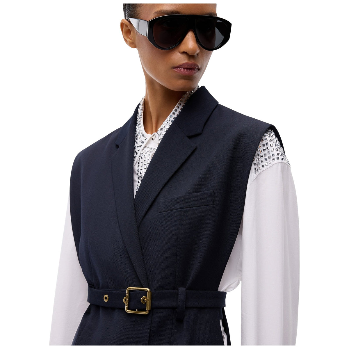 Gilet Donna Pinko - Nuraqus Gilet Diagonale Misto - Blu