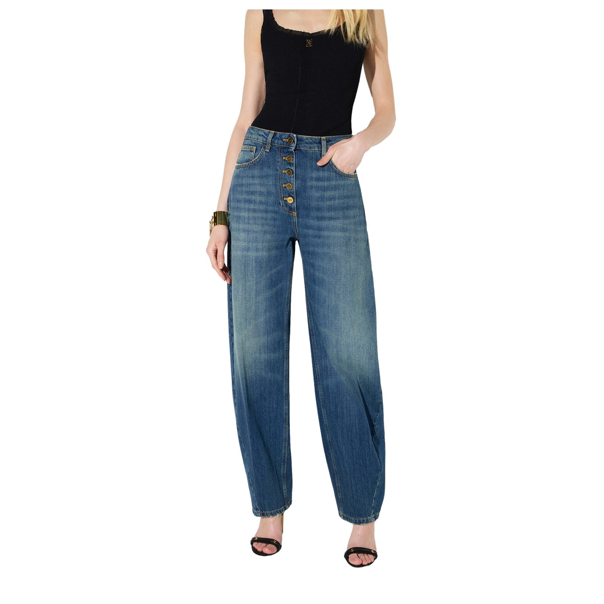 Pantaloni Donna Elisabetta Franchi - Pantalone mod. jeans PJ10D66E2 - Blu