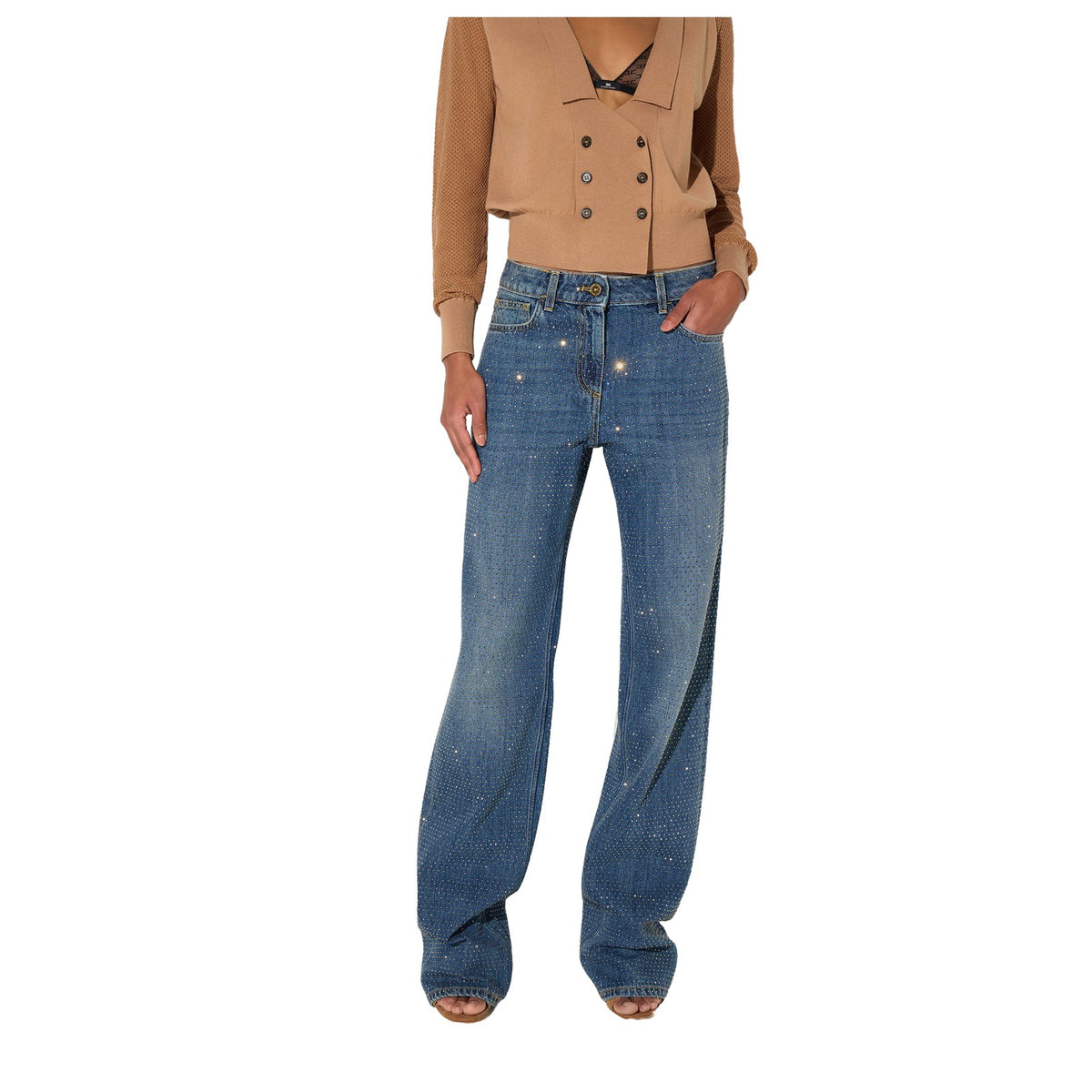 Pantaloni Donna Elisabetta Franchi - Pantalone mod. jeans PJ24D66E2 - Blu