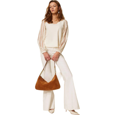 Bluse e camicie Donna Twinset - Maglia Con Pizzo Ricamato - Bianco di Twinset su Gianni Foti
