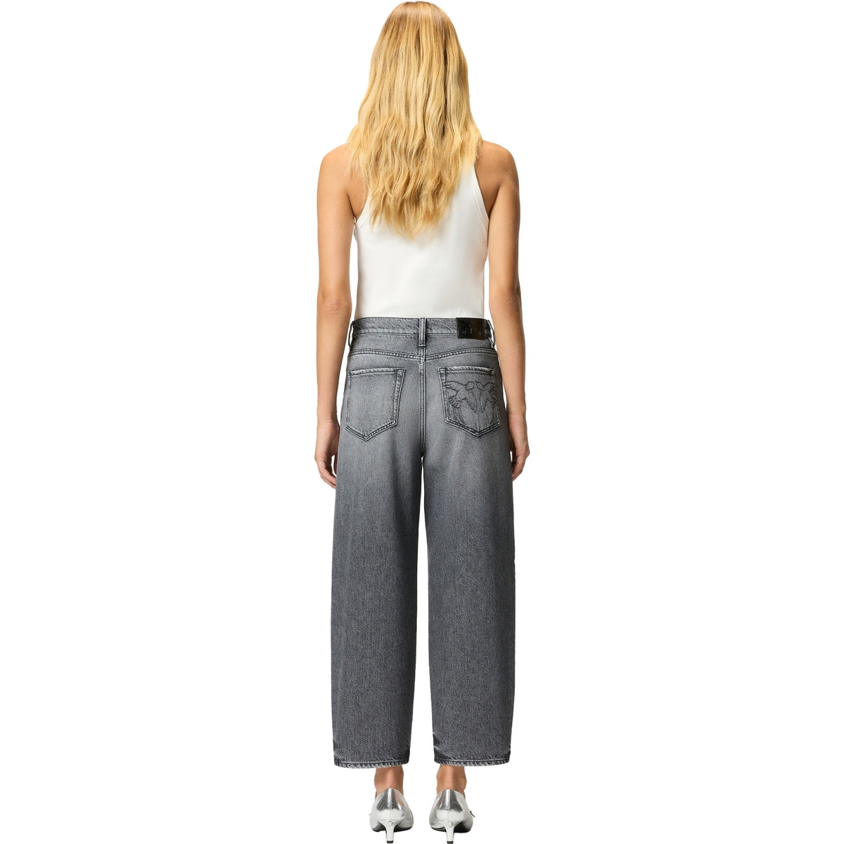 Pantaloni Donna Pinko - Estelle Egg Moonlight Gray Den - Grigio
