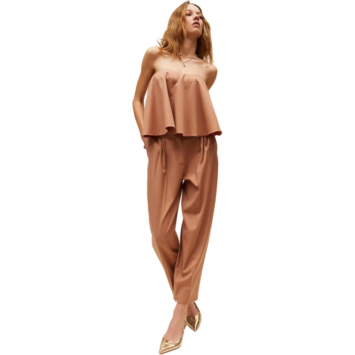 Pantaloni Donna Twinset - Pantalone C/Pieghe - Marrone-Gianni Foti