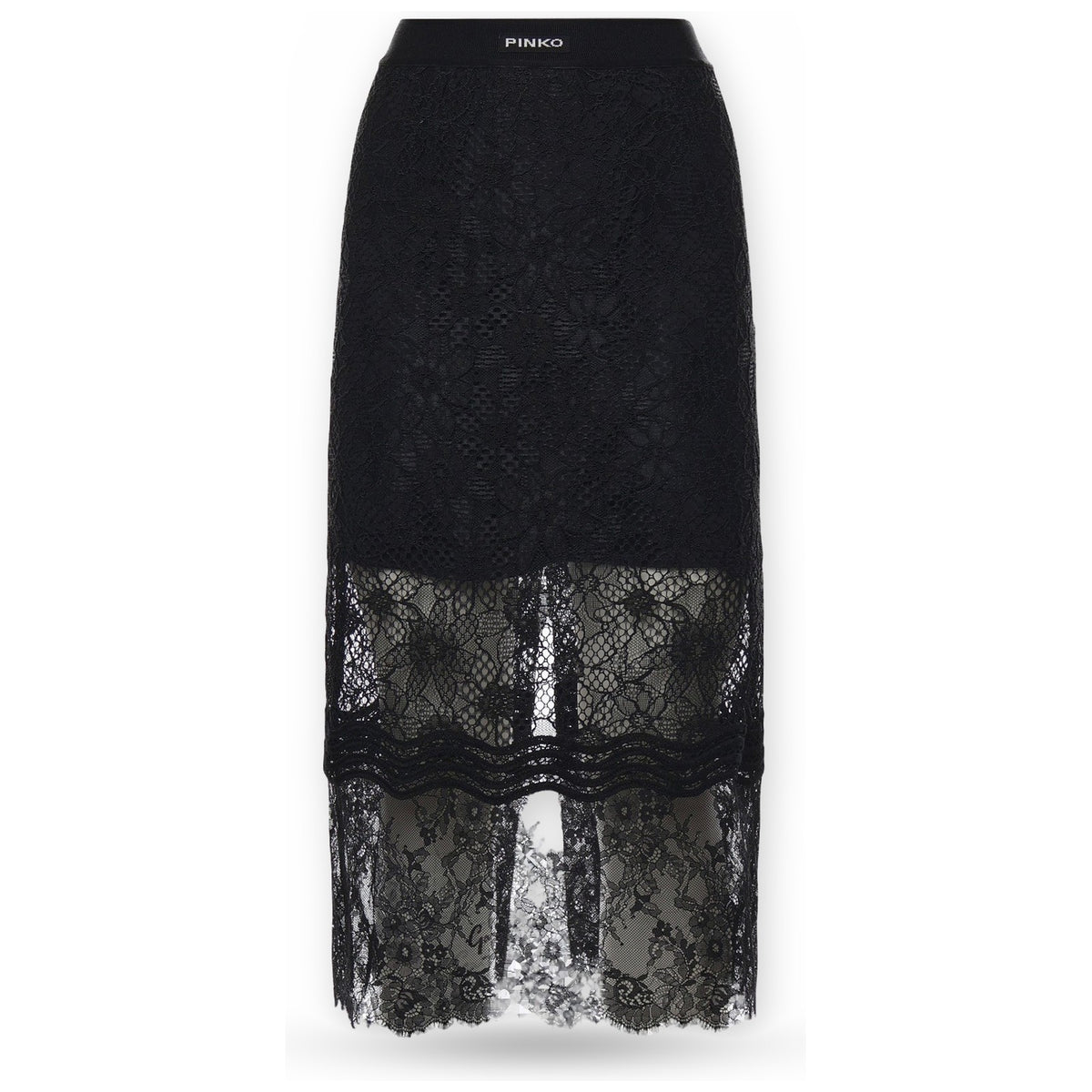 Gonne casual Donna Pinko - Harmonie Gonna Pizzo Rebrode - Nero