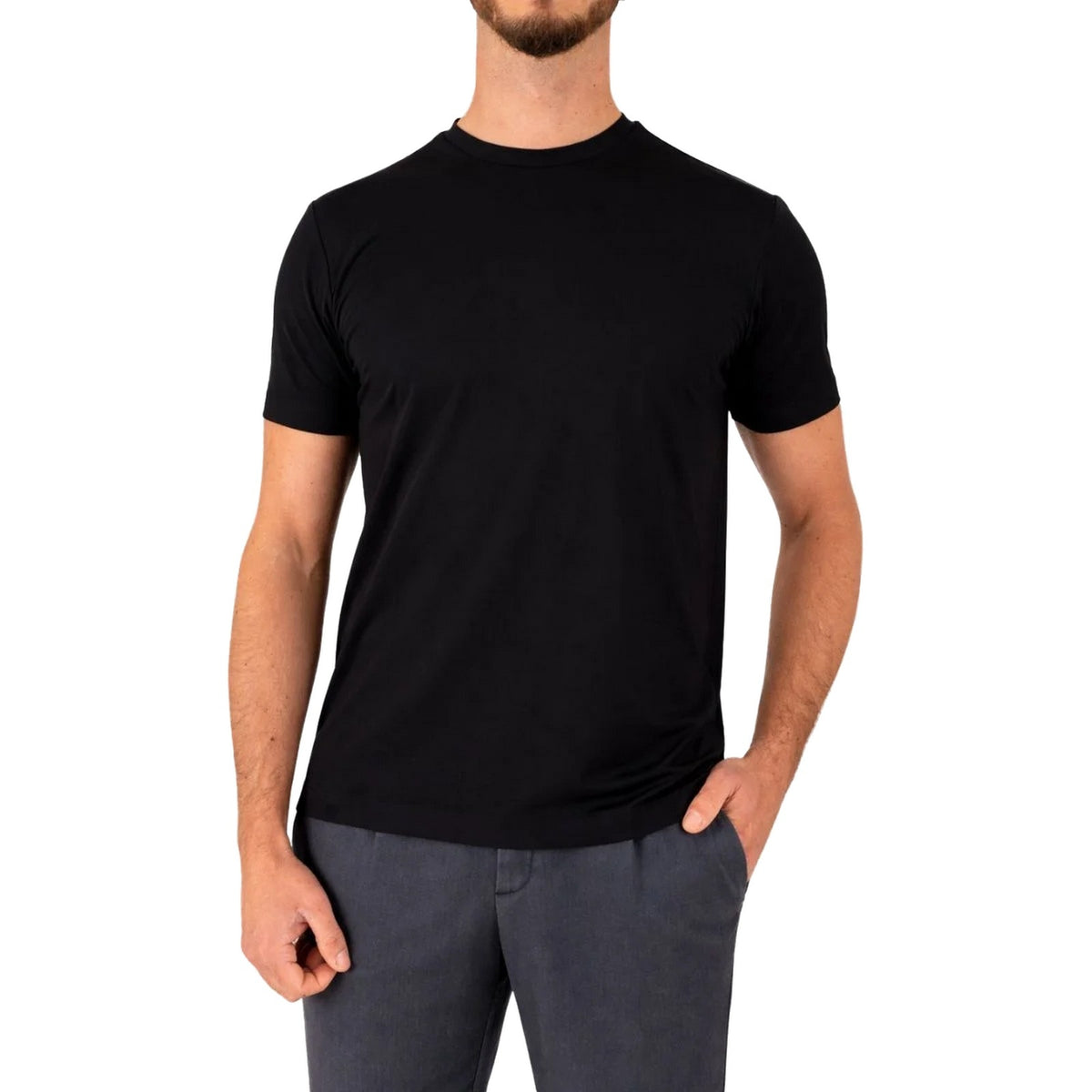 T-shirt Uomo Heskimo - T-Shirt Oxford 3D - Nero-Gianni Foti