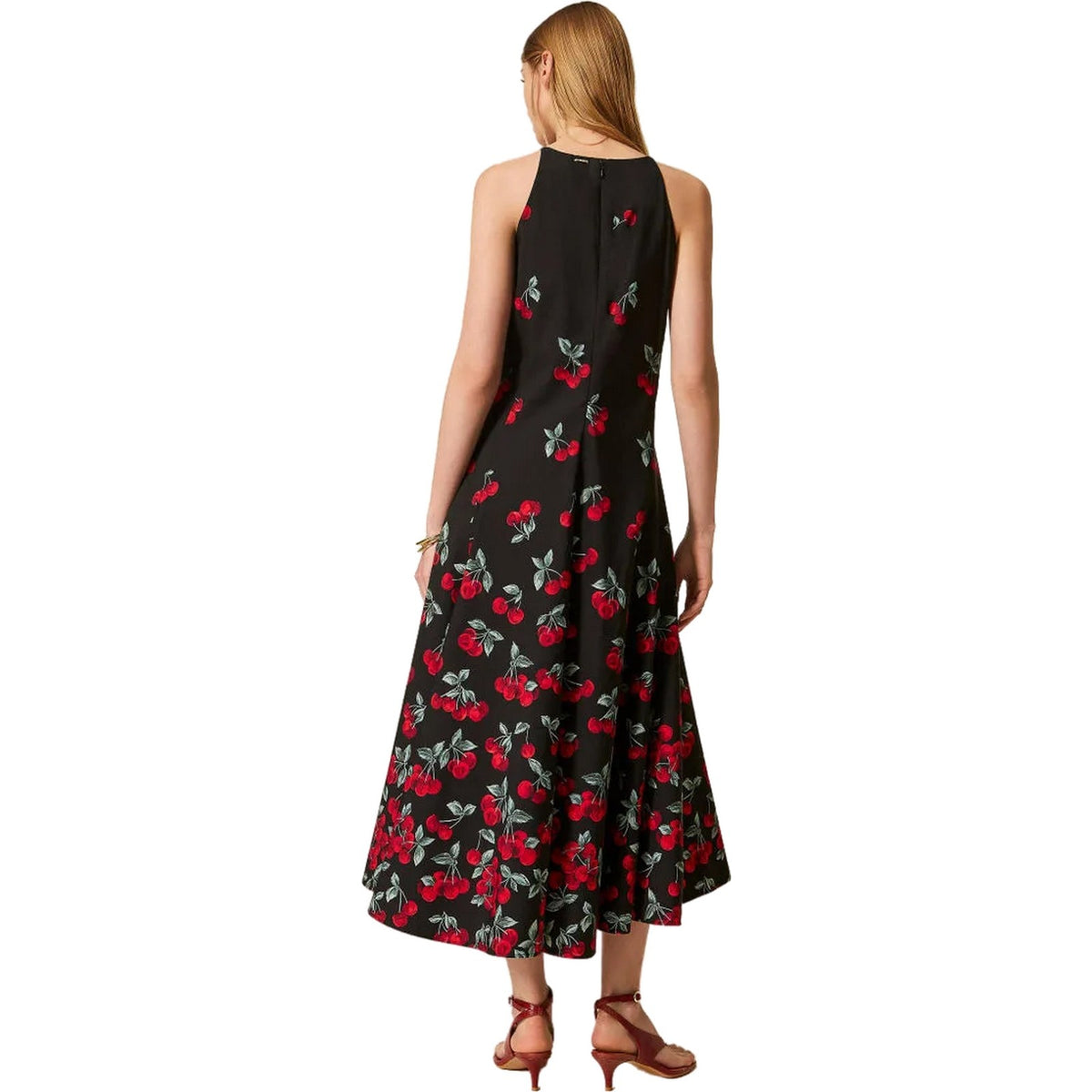Vestiti da sera e cerimonia Donna Twinset - Abito Lungo Scollo Americana - Rosso