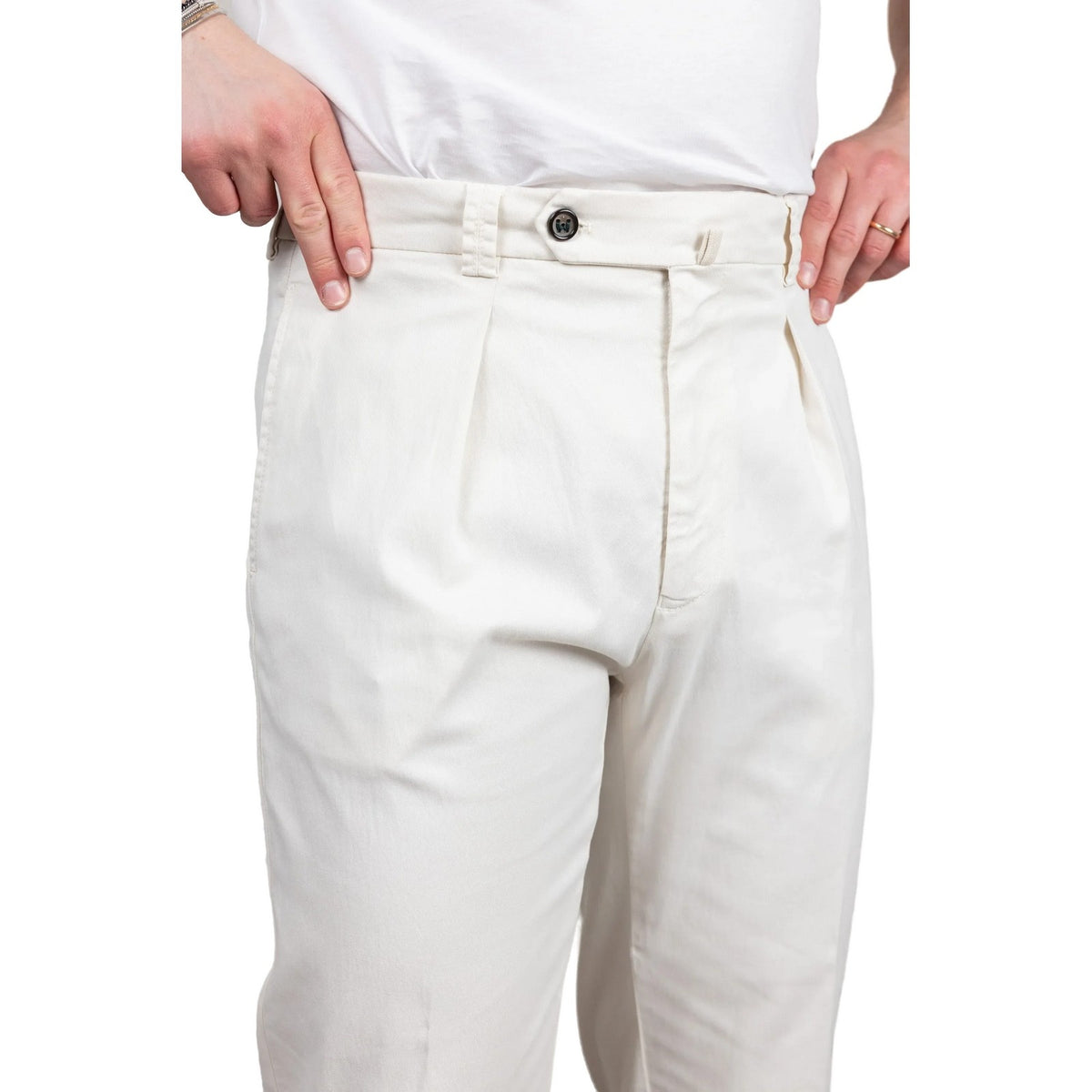 Pantaloni Uomo Berwich - Pantalone morello elax-GD - Panna