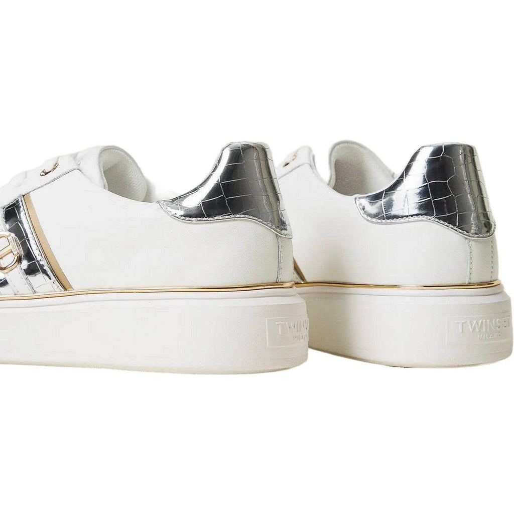 Sneaker Donna Twinset - Sneaker In Pelle - Bianco-Gianni Foti