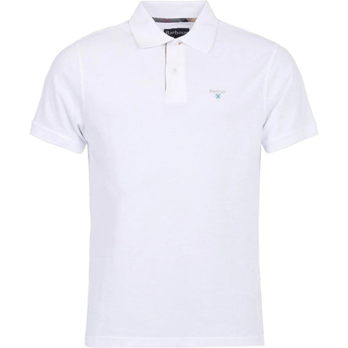 Męska koszulka polo Barbour – Tartan Pique Polo – Biała