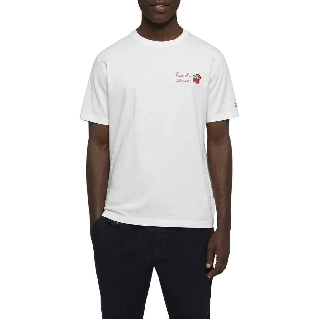 T-shirt Uomo Mc2 Saint Barth - T-Shirt With Embroidery - Bianco