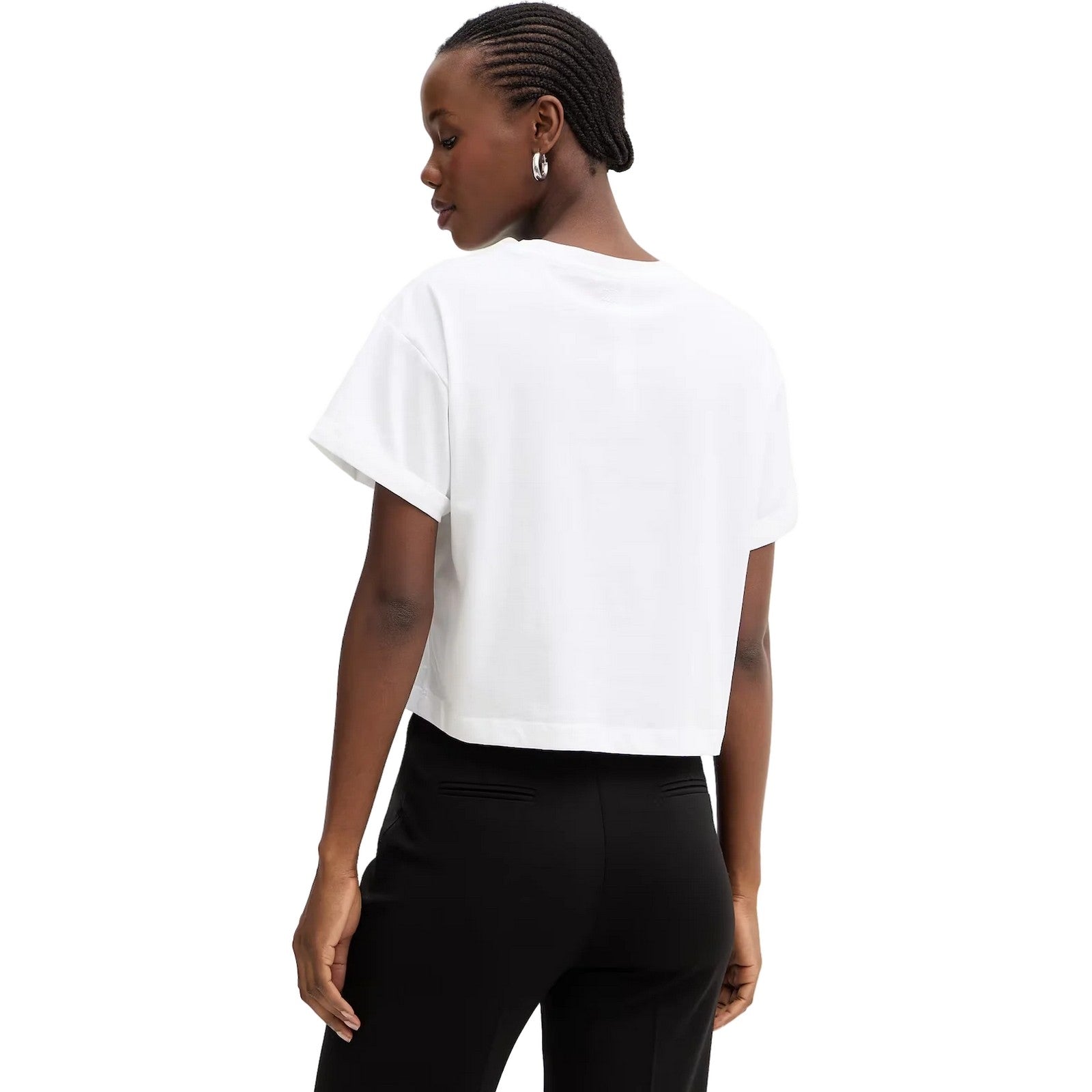 T-shirt Donna Twinset - T-Shirt In Jersey Con Ricamo "T" - Bianco di Twinset su Gianni Foti