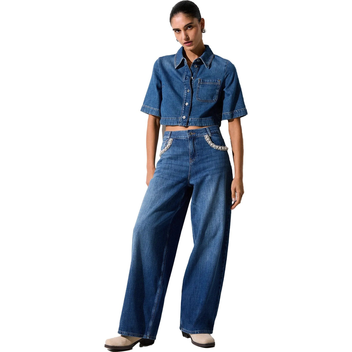 Pantaloni Donna Liu Jo - Pantalone denim - Blu-Gianni Foti