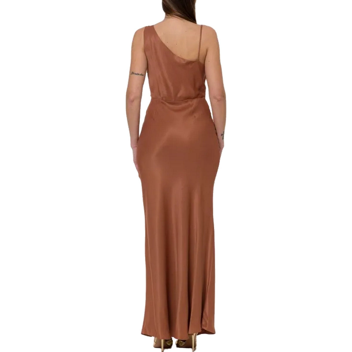 Vestiti da sera e cerimonia Donna Twinset - Abito Lungo Con Dettaglio Catena - Marrone