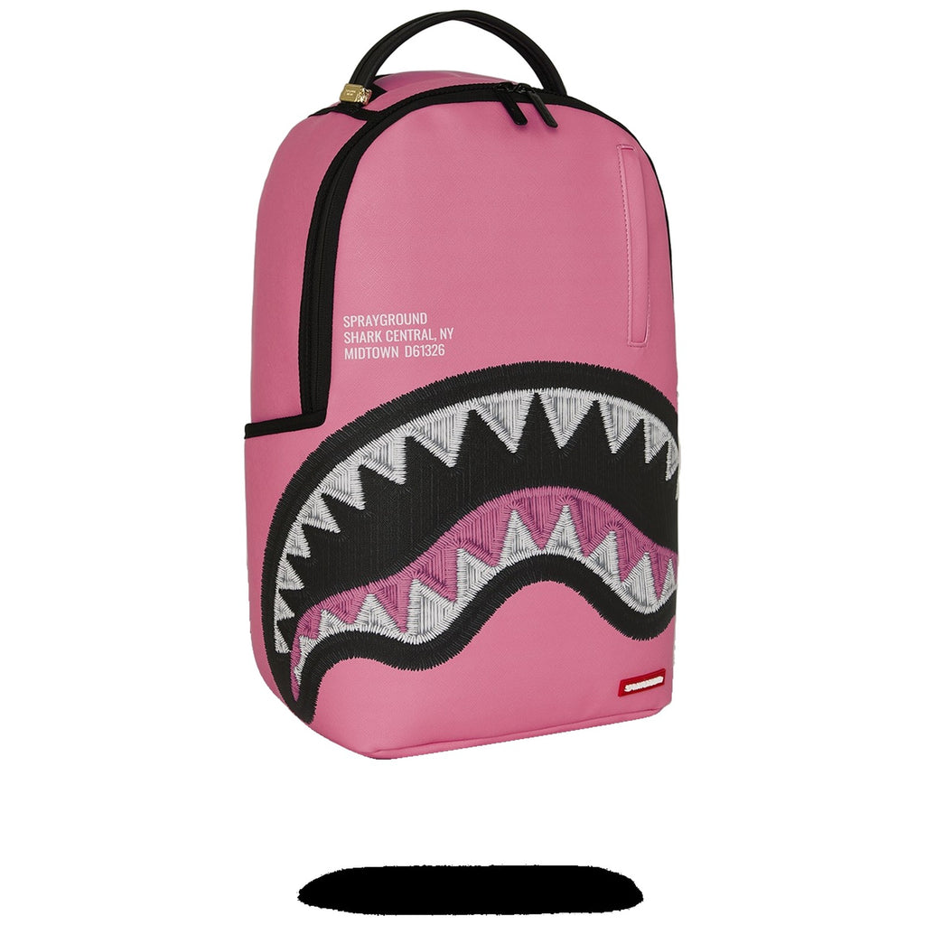 Zaini Casual Unisex Sprayground - Shark Central Pink Embroidered Shark Backpack - Rosa