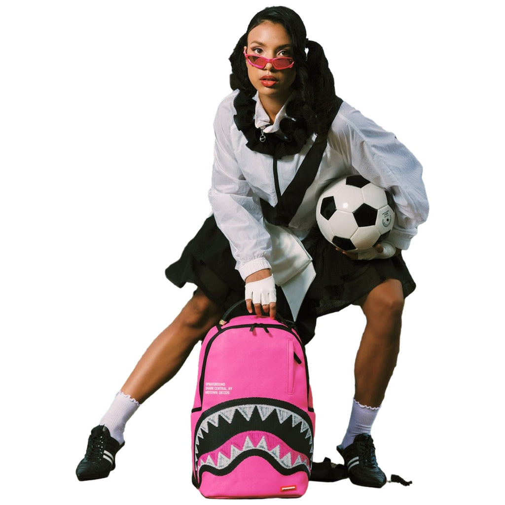 Zaini Casual Unisex Sprayground - Shark Central Pink Embroidered Shark Backpack - Rosa