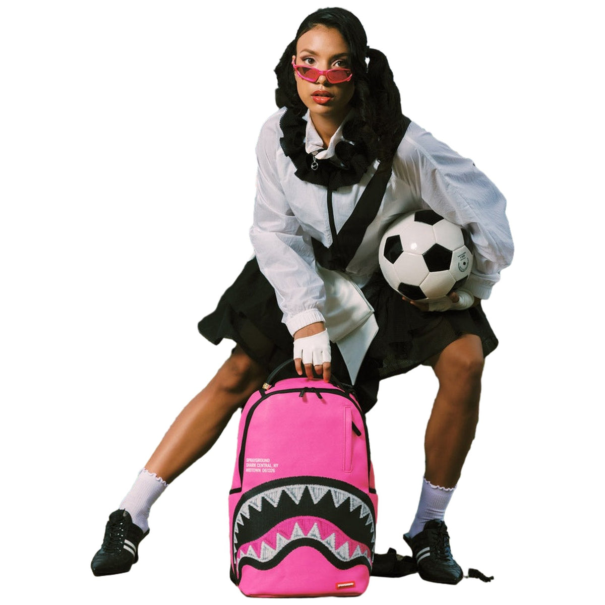 Zaini Casual Unisex Sprayground - Shark Central Pink Embroidered Shark Backpack - Rosa