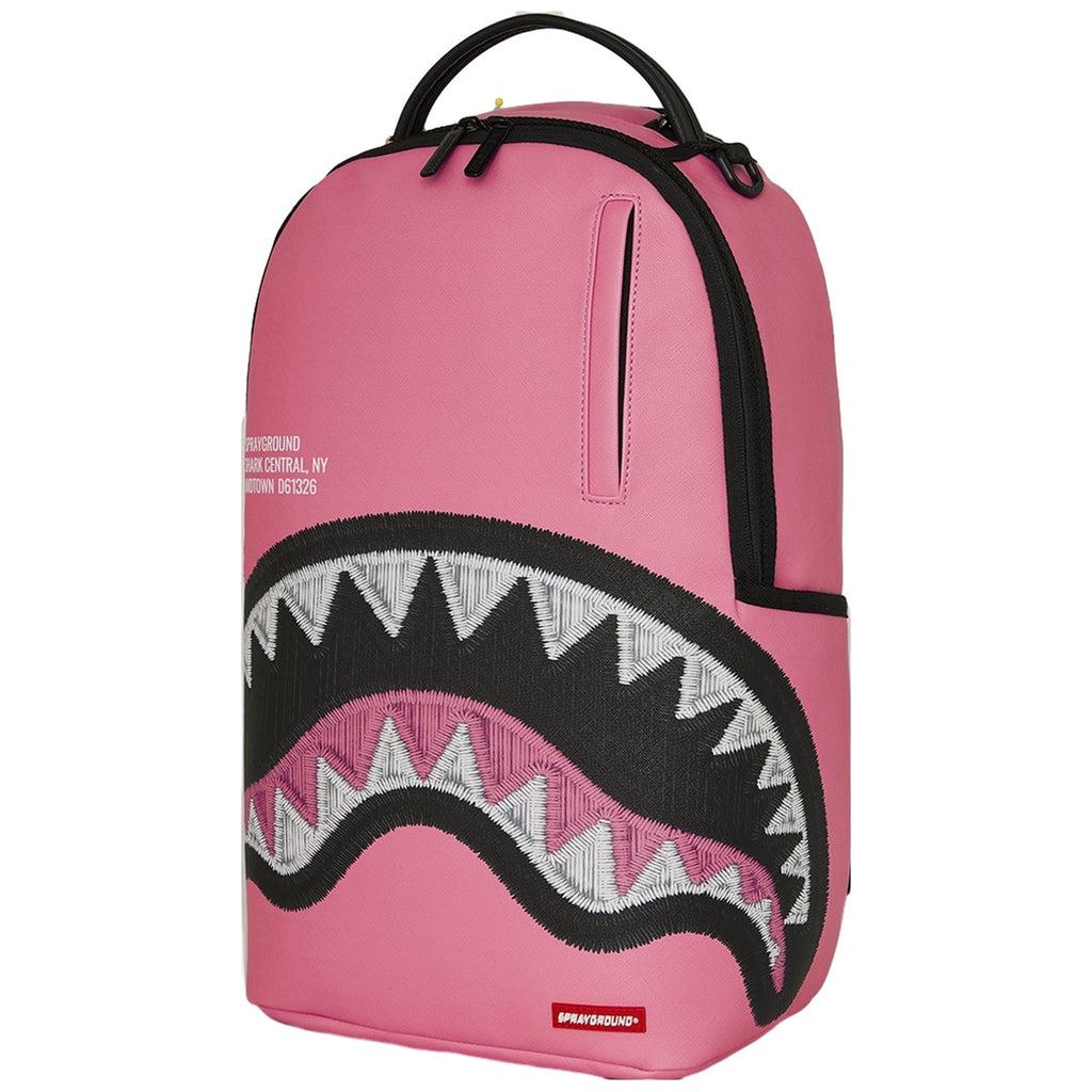 Zaini Casual Unisex Sprayground - Shark Central Pink Embroidered Shark Backpack - Rosa