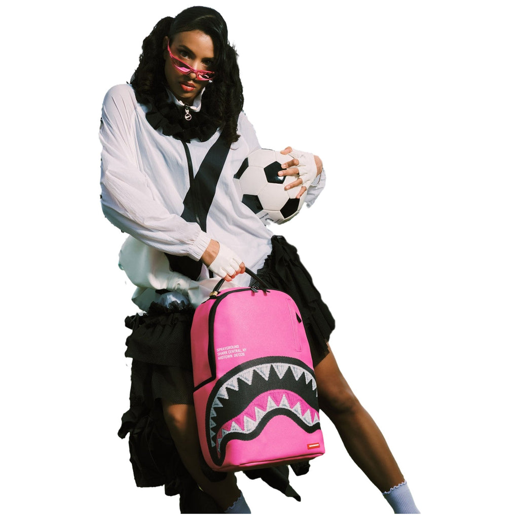 Zaini Casual Unisex Sprayground - Shark Central Pink Embroidered Shark Backpack - Rosa